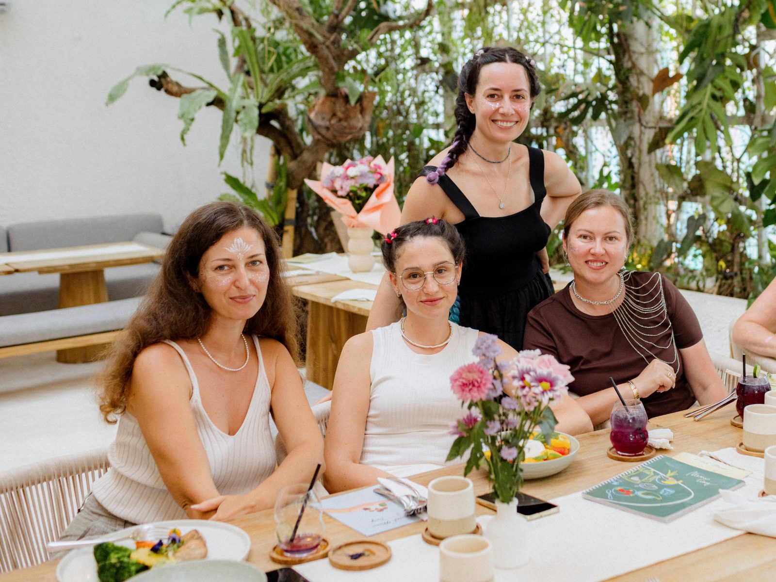 Guests seated at a birthday table