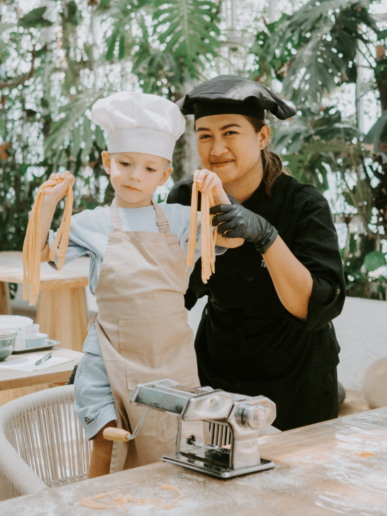 Kids cooking class at Tiny