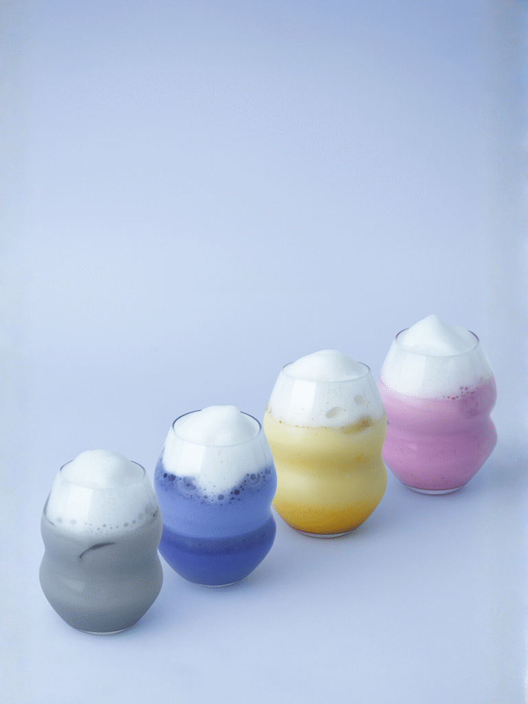 Colourful natural drinks at Tiny